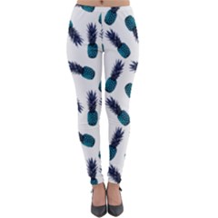 Pinapples Blue Lightweight Velour Leggings