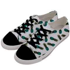 Pinapples Teal Men s Low Top Canvas Sneakers by snowwhitegirl