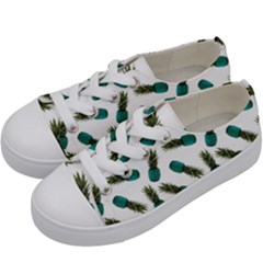 Pinapples Teal Kids  Low Top Canvas Sneakers by snowwhitegirl