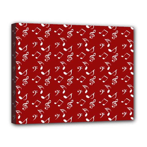 Red White Music Canvas 14  X 11  (stretched)