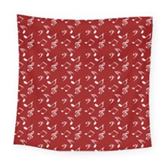 Red White Music Square Tapestry (large)