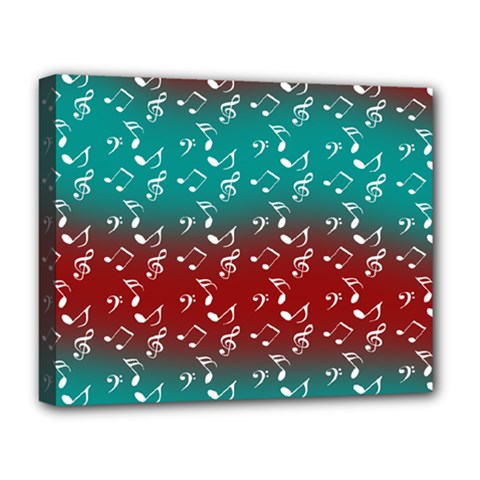 Red Teal Music Deluxe Canvas 20  X 16  (stretched)