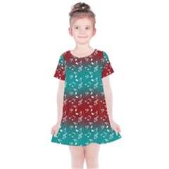 Red Teal Music Kids  Simple Cotton Dress by snowwhitegirl