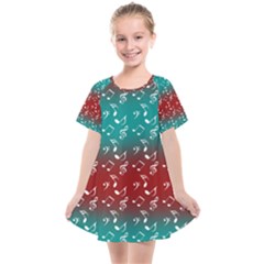 Red Teal Music Kids  Smock Dress by snowwhitegirl