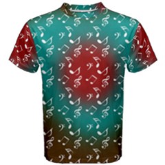 Teal Music Heart Music Men s Cotton Tee