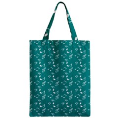 Teal Music Zipper Classic Tote Bag