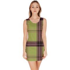 Avocado Green Plaid Bodycon Dress