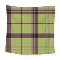Avocado Green Plaid Square Tapestry (large)