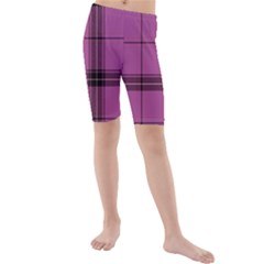 Violet Plaid Kids  Mid Length Swim Shorts by snowwhitegirl