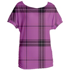 Violet Plaid Women s Oversized Tee