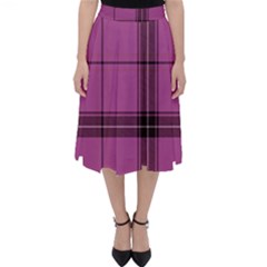 Violet Plaid Classic Midi Skirt