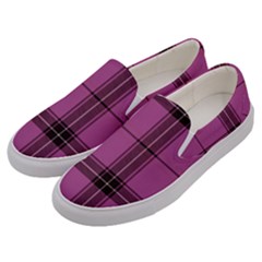 Violet Plaid Men s Canvas Slip Ons by snowwhitegirl