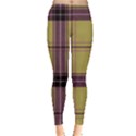 Beige Purple Plaid Leggings  View1