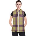 Beige Purple Plaid Women s Puffer Vest View1