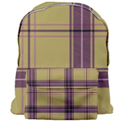Beige Purple Plaid Giant Full Print Backpack