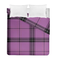 Lilac Plaid Duvet Cover Double Side (full/ Double Size)