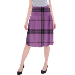 Lilac Plaid Midi Beach Skirt