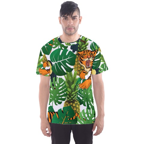 Tropical Pelican Tiger Jungle Men s Sports Mesh Tee by snowwhitegirl