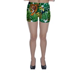 Tropical Pelican Tiger Jungle Skinny Shorts by snowwhitegirl