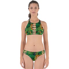 Tropical Pelican Tiger Jungle Black Perfectly Cut Out Bikini Set by snowwhitegirl