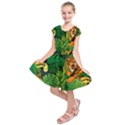 Tropical Pelican Tiger Jungle Black Kids  Short Sleeve Dress View1