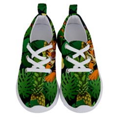 Tropical Pelican Tiger Jungle Black Running Shoes by snowwhitegirl