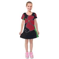 Dream Victorian Girl Kids  Short Sleeve Velvet Dress