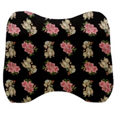 Retro Dog Floral Pattern Velour Head Support Cushion by snowwhitegirl