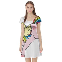 Unicorn Arociris Raimbow Magic Short Sleeve Skater Dress