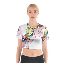 Unicorn Arociris Raimbow Magic Cotton Crop Top