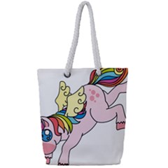 Unicorn Arociris Raimbow Magic Full Print Rope Handle Tote (Small)