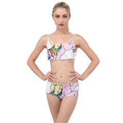 Unicorn Arociris Raimbow Magic Layered Top Bikini Set