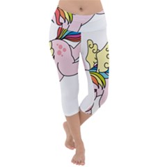 Unicorn Arociris Raimbow Magic Lightweight Velour Capri Yoga Leggings