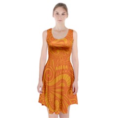 Pop Orange Racerback Midi Dress by ArtByAmyMinori