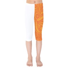 Pop Orange Kids  Capri Leggings  by ArtByAmyMinori