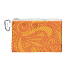 Pop Orange Canvas Cosmetic Bag (medium) by ArtByAmyMinori