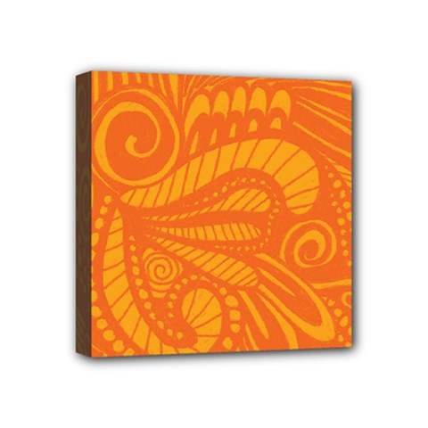 Pop Orange Mini Canvas 4  X 4  (stretched) by ArtByAmyMinori