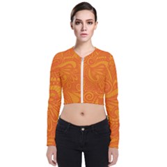 Pop Orange Zip Up Bomber Jacket by ArtByAmyMinori