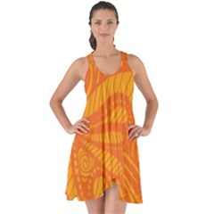 Pop Orange Show Some Back Chiffon Dress by ArtByAmyMinori