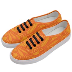 Pop Orange Women s Classic Low Top Sneakers by ArtByAmyMinori