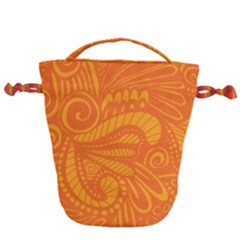 Pop Orange Drawstring Bucket Bag by ArtByAmyMinori