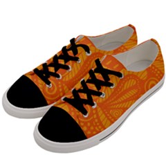 Pop Orange Men s Low Top Canvas Sneakers by ArtByAmyMinori