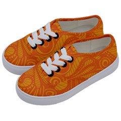 Pop Orange Kids  Classic Low Top Sneakers by ArtByAmyMinori