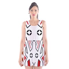 Traditional Art Torajan Pattern Scoop Neck Skater Dress