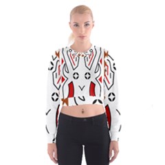 Traditional Art Torajan Pattern Cropped Sweatshirt