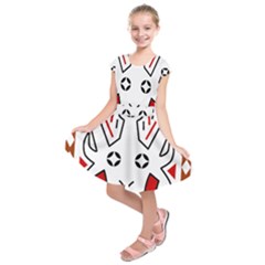 Traditional Art Torajan Pattern Kids  Short Sleeve Dress