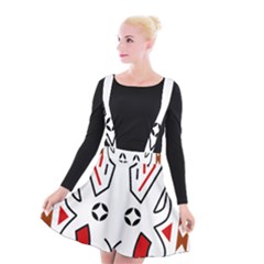 Traditional Art Torajan Pattern Suspender Skater Skirt