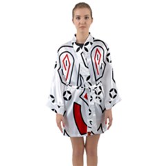 Traditional Art Torajan Pattern Long Sleeve Kimono Robe