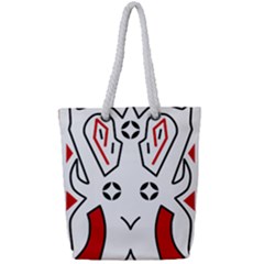 Traditional Art Torajan Pattern Full Print Rope Handle Tote (Small)