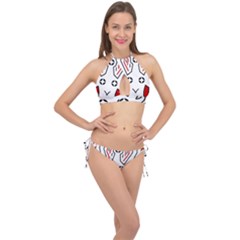 Traditional Art Torajan Pattern Cross Front Halter Bikini Set